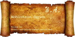 Wohlstein Ágnes névjegykártya