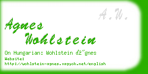 agnes wohlstein business card